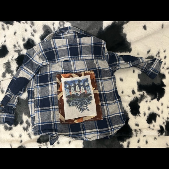 Dallas Cowboys custom handmade flannel size 18m - Picture 1 of 1